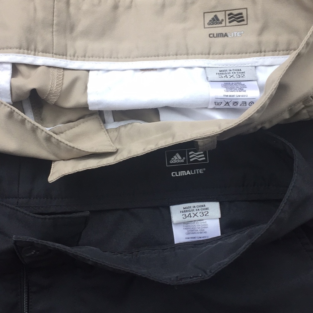 Adidas Climalite Two Pairs of Golf Pants 34 x 32